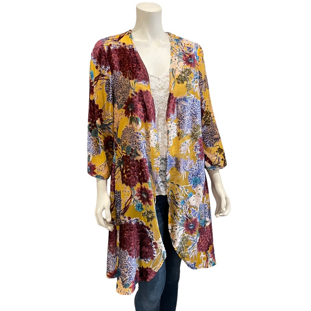 NEW Anthropologie Velvet Burnout Duster